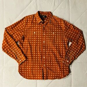 Ralph Lauren Double RRL Native Western Orange Button Shirt Men’s Size Large